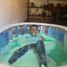 RevSlymsford: Chris's Slime Bath And Foam Cleanse In Jeans and Undershirt