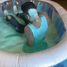RevSlymsford: Chris's Slime Bath And Foam Cleanse In Jeans and Undershirt