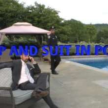 zave66: Cop Uniform and Suit Get Soaked In The Pool