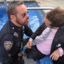 zave66: Cop Uniform and Suit Get Soaked In The Pool