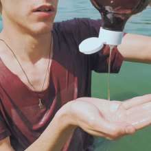 Wet Live Team: Exclusively on the Beach Andrii Blindfold!  Bathing Blindly