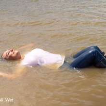DMarieAllWet: Fun Swim in the Lake in Jeans and Wellies