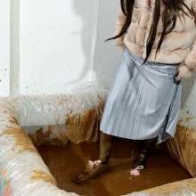 Wetlook Doll: Mud Long Skirt and Fluffy Coat + Bonus Ripping Clothes