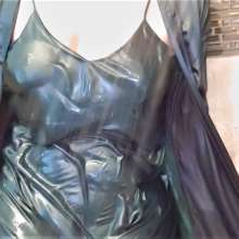 MadelineOasis: A Stunning Green Satin Nightgown and Robe Soaked