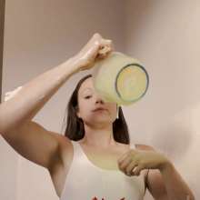 WAMfuns Messy Forfeits: Queen Peach Gunge Swimsuit Filling