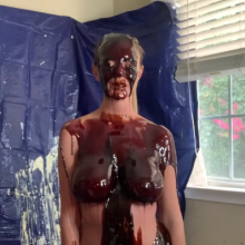 Slimed Models: And Now It's Time She Got "Tar" and Feathered... Naked