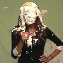 SlapstickStuff: Cute Brunette Jen Reports On Her Own Pie Mishap in SS100 Scene 2