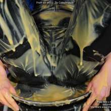 DungeonMasterOne: Maude gets messy in a zip-front spandex catsuit!
