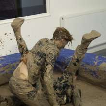WamtasticUK: Adam and James Wedding Suits Mud Wrestle