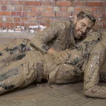 WamtasticUK: Adam and James Wedding Suits Mud Wrestle
