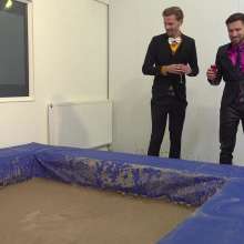 WamtasticUK: Adam and James Wedding Suits Mud Wrestle