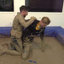 WamtasticUK: Adam and James Wedding Suits Mud Wrestle