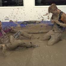 WamtasticUK: Adam and James Wedding Suits Mud Wrestle