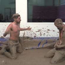 WamtasticUK: Adam and James Wedding Suits Mud Wrestle