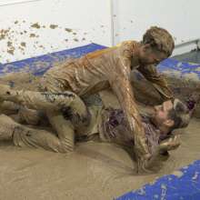WamtasticUK: Adam and James Wedding Suits Mud Wrestle