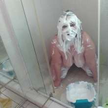 Darkabyss445: Naked Head Dunking in Whipped Cream