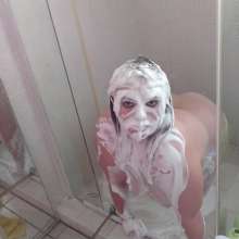 Darkabyss445: Naked Head Dunking in Whipped Cream