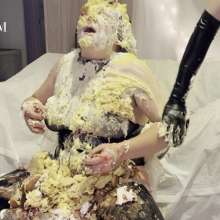 Messy MM: Pie Sitting, and a Big Cake