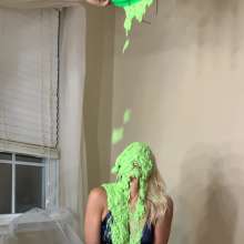 Slimed Models: Scarlett Chunky Green Slimed in an Evening Dress Re-Release