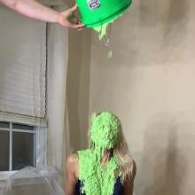 Slimed Models: Scarlett Chunky Green Slimed in an Evening Dress Re-Release