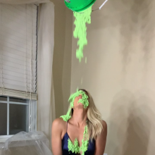 Slimed Models: Scarlett Chunky Green Slimed in an Evening Dress Re-Release