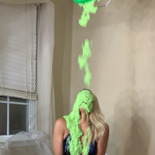 Slimed Models: Scarlett Chunky Green Slimed in an Evening Dress Re-Release