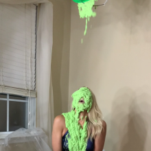 Slimed Models: Scarlett Chunky Green Slimed in an Evening Dress Re-Release
