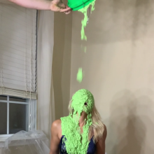 Slimed Models: Scarlett Chunky Green Slimed in an Evening Dress Re-Release