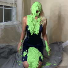 Slimed Models: Scarlett Chunky Green Slimed in an Evening Dress Re-Release