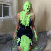 Slimed Models: Scarlett Chunky Green Slimed in an Evening Dress Re-Release