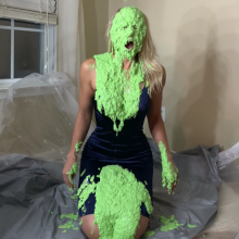 Slimed Models: Scarlett Chunky Green Slimed in an Evening Dress Re-Release