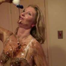 WSMProductions: Slapstick Fun with Mrs. Custard Couple (cc) in Choco Mess