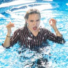 wet.look.me: Wetlook girl dressed in a striped jumper and pants suit | Wetlook.biz
