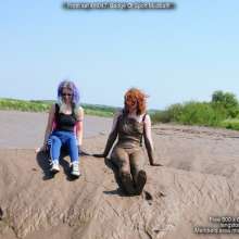 DungeonMasterOne: Two girls in the mud in Adidas "Badge Of Sport" skin-tight leggings!