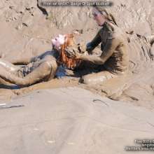 DungeonMasterOne: Two girls in the mud in Adidas "Badge Of Sport" skin-tight leggings!