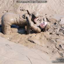 DungeonMasterOne: Two girls in the mud in Adidas "Badge Of Sport" skin-tight leggings!