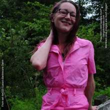 DungeonMasterOne: Lucia goes swimming in a pink Barbiecore boilersuit!