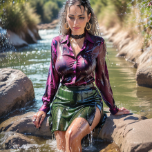 Wetmaxiskirts: Glamour AI Wetlook (Model: Edge of Realism)