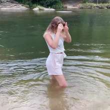 WetPlace: Alsu Fully-Clothed In River