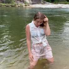 WetPlace: Alsu Fully-Clothed In River