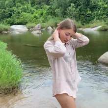 WetPlace: Alsu White Shirt In The Rriver