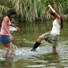 Owen: Andrea and Angie, Tussle in the River!  Photos