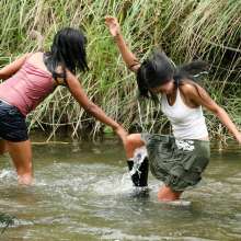 Owen: Andrea and Angie, Tussle in the River!  Photos