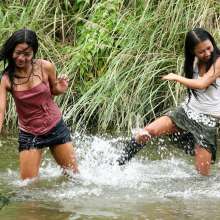 Owen: Andrea and Angie, Tussle in the River!  Photos