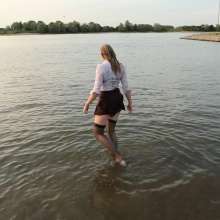 WetPlace: Beautiful Eileen Schoolgirl In The River
