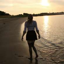 WetPlace: Beautiful Eileen Schoolgirl In The River