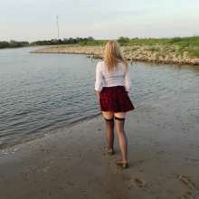 WetPlace: Beautiful Eileen Schoolgirl In The River