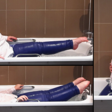 CheekyLuna: CheekyLuna's Bath Time In Tight Jeans And White Blouse
