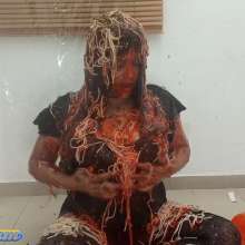 Hikari-Studio-Wam: Hikari Enjoys a Mess with Spaghetti and Beans