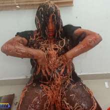 Hikari-Studio-Wam: Hikari Enjoys a Mess with Spaghetti and Beans